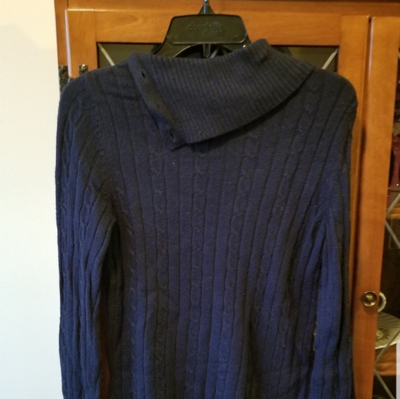 Split Neck Cable Knit Tommy Hilfiger Sweater - Picture 4 of 4